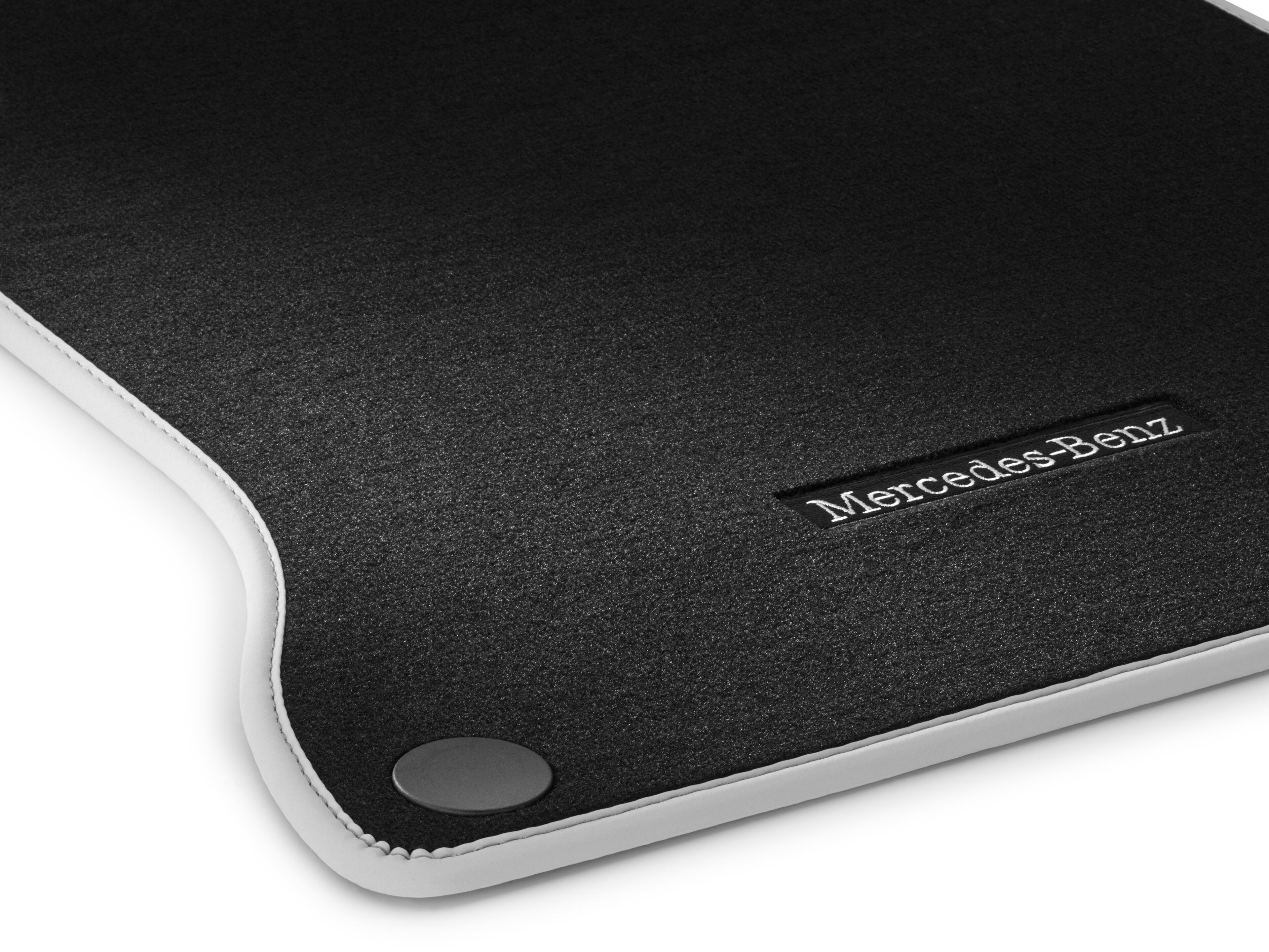Velour floor mats CLASSIC, Set, Set of 4 - RHD, black / crystal grey, Crystal grey edging