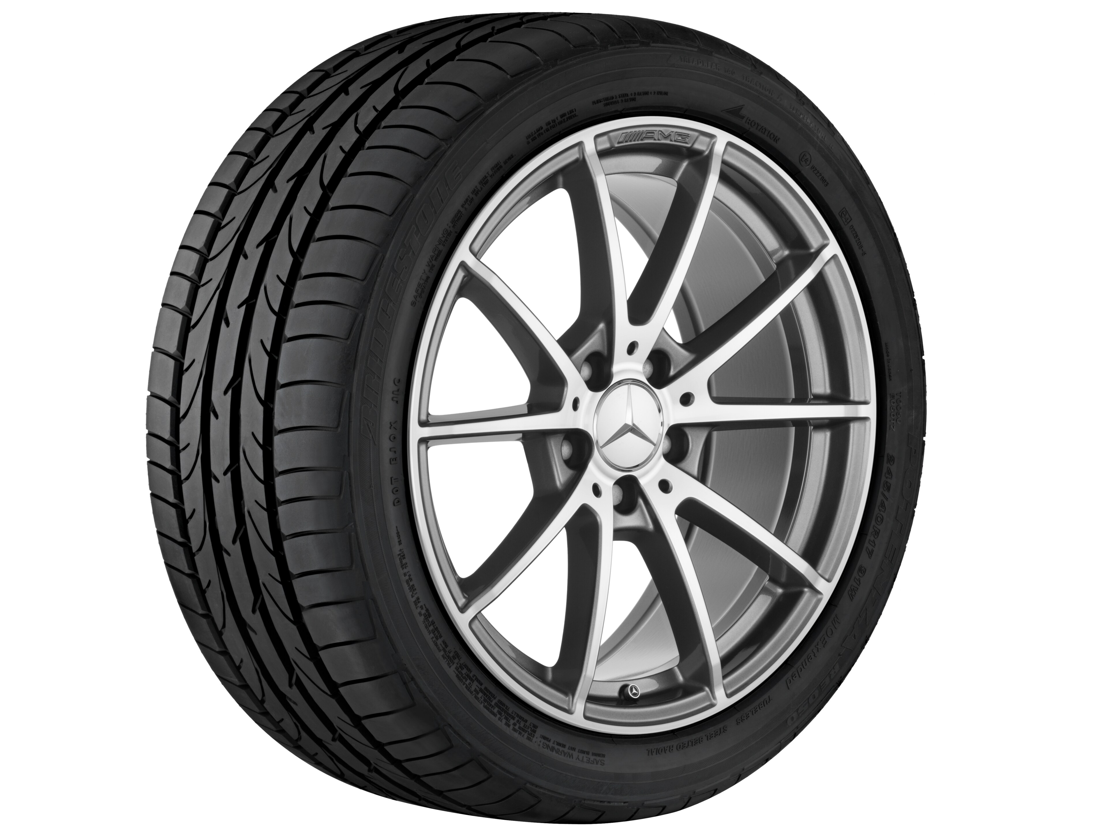 AMG 10-spoke wheel, 45.7 cm (18-inch) - 8,5 J x 18 ET 38, titanium grey, high-sheen